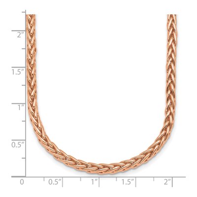 14K Rose Gold 4.1mm Wheat Chain – view 5