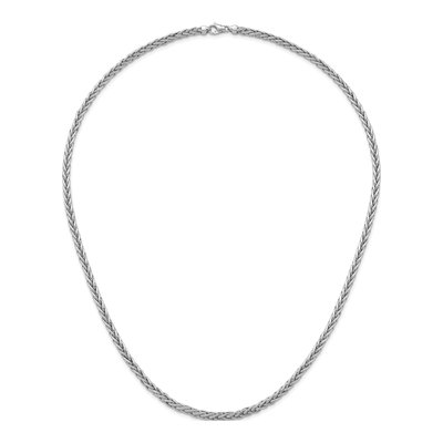 14K White Gold 4.1mm Wheat Chain – view 5