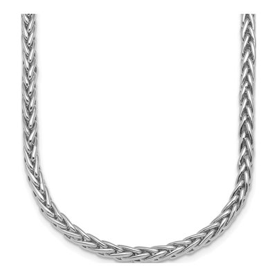 14K White Gold 4.1mm Wheat Chain