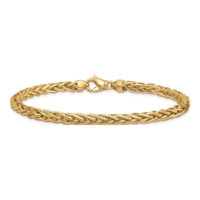 14K Yellow Gold 4.1mm Wheat Chain Bracelet – view 3