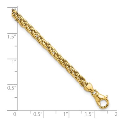 14K Yellow Gold 4.1mm Wheat Chain Bracelet – view 5