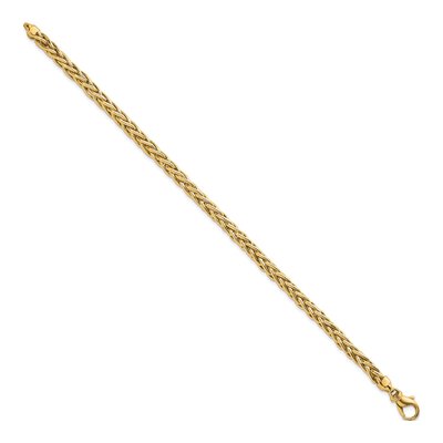 14K Yellow Gold 5.1mm Wheat Chain Bracelet – view 3