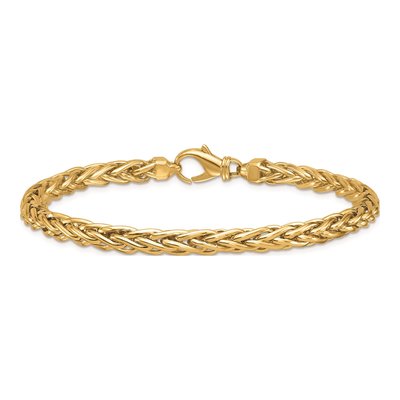 14K Yellow Gold 5.1mm Wheat Chain Bracelet – view 4