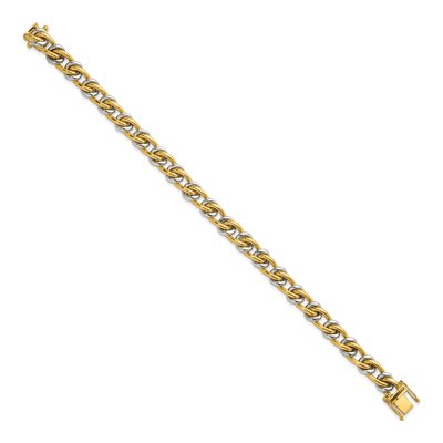 14K Two-Tone Gold 8.6mm Fancy Link Chain Bracelet – view 3