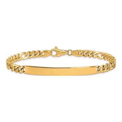14K Yellow Gold Figaro ID Bracelet – view 5