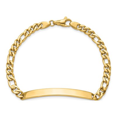 14K Yellow Gold Figaro ID Bracelet – view 6