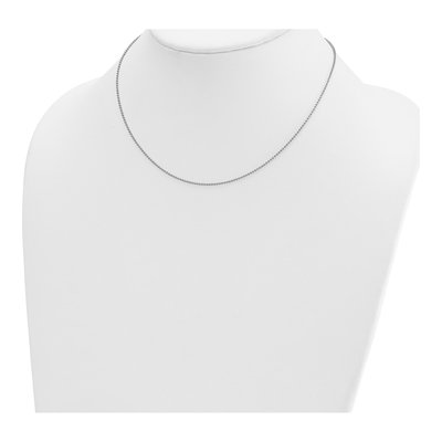 14K White Gold 1.2mm Beaded Chain – view 5