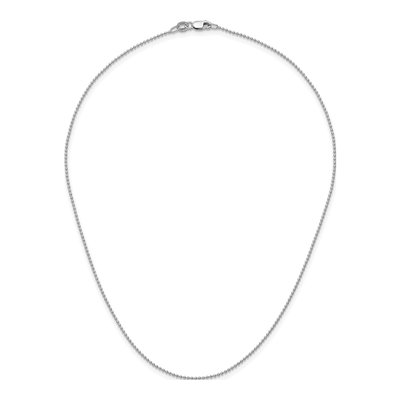 14K White Gold 1.2mm Beaded Chain – view 6