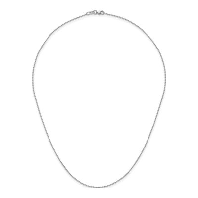 14K White Gold 1.2mm Beaded Chain – view 6