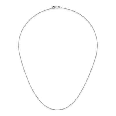 14K White Gold 1.2mm Beaded Chain – view 6