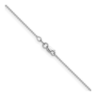 14K White Gold 1.2mm Beaded Chain – view 4