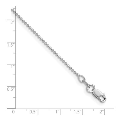 14K White Gold 1.2mm Beaded Chain – view 7