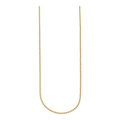 14K Yellow Gold 1.8mm Beaded 16-inch Chain – view 3
