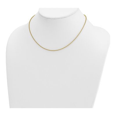 14K Yellow Gold 1.8mm Beaded 16-inch Chain – view 4
