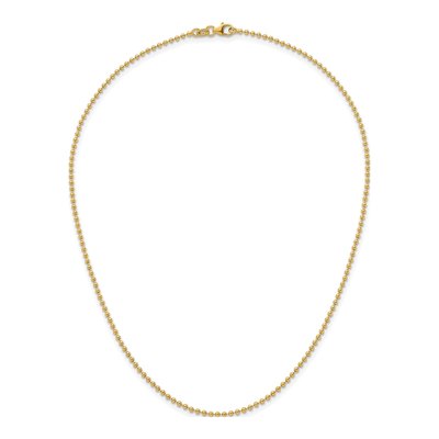 14K Yellow Gold 1.8mm Beaded 16-inch Chain – view 6