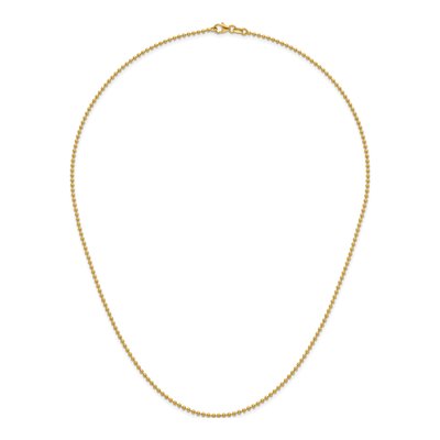 14K Yellow Gold 1.8mm Beaded Ball Chain – view 6