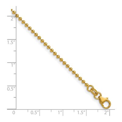 14K Yellow Gold 1.8mm Beaded Chain – view 7