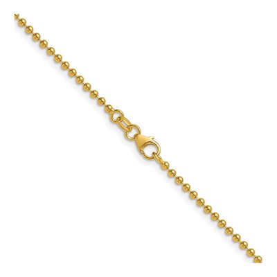 14K Yellow Gold 1.8mm Beaded Chain – view 4