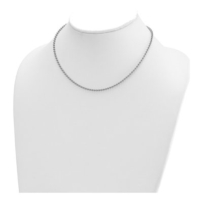 14K White Gold 2.5mm Beaded 16-Inch Chain – view 5