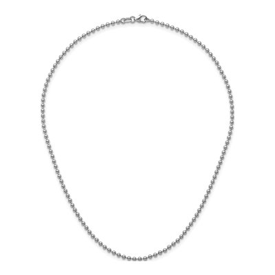 14K White Gold 2.5mm Beaded 16-Inch Chain – view 6