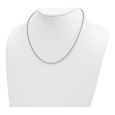 14K White Gold 2.5mm Beaded Chain – view 5