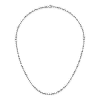 14K White Gold 2.5mm Beaded Chain – view 6