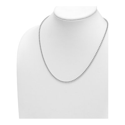 14K White Gold 2.5mm Beaded Chain – view 5