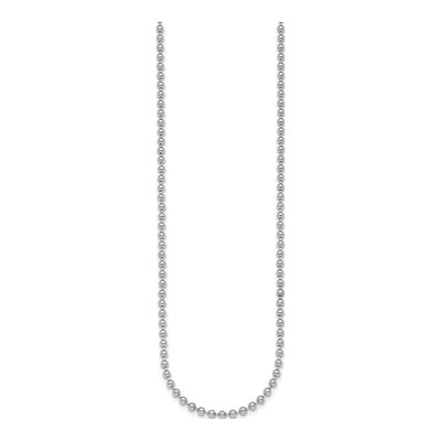 14K White Gold 2.5mm Beaded Chain – view 3