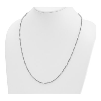 14K White Gold 2.5mm Beaded Chain – view 5