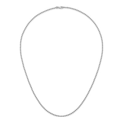 14K White Gold 2.5mm Beaded Chain – view 6