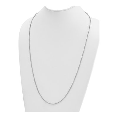 14K White Gold 2.5mm Beaded Chain – view 5
