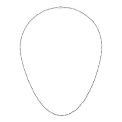 14K White Gold 2.5mm Beaded Chain – view 6