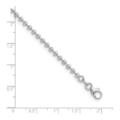 14K White Gold 2.5mm Beaded Chain – view 7