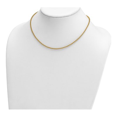 14K Yellow Gold 2.5mm Beaded 16-Inch Chain – view 5