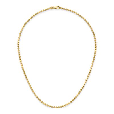 14K Yellow Gold 2.5mm Beaded 16-Inch Chain – view 6