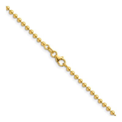 14K Yellow Gold 2.5mm Beaded Chain – view 4