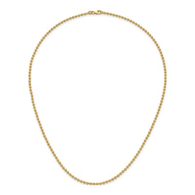 14K Yellow Gold 2.5mm Beaded Chain – view 6