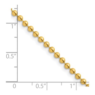 14K Yellow Gold 2.5mm Beaded Chain – view 7