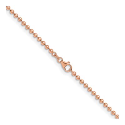 14K Rose Gold 3.2mm Beaded Chain – view 4