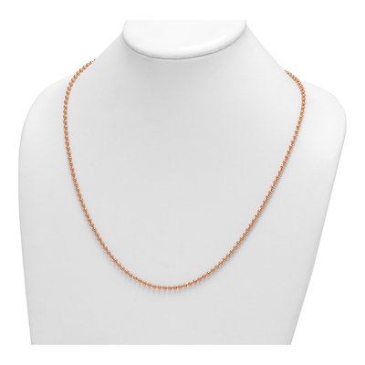 14K Rose Gold 3.2mm Beaded Chain – view 6