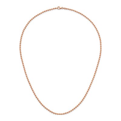 14K Rose Gold 3.2mm Beaded Chain – view 7