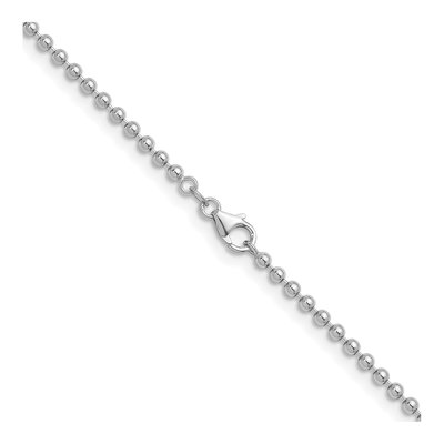 14K White Gold 3.2mm Beaded Chain – view 4