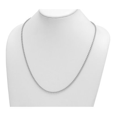 14K White Gold 3.2mm Beaded 24-Inch Chain – view 5