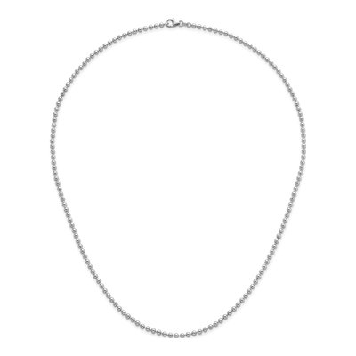 14K White Gold 3.2mm Beaded 24-Inch Chain – view 6