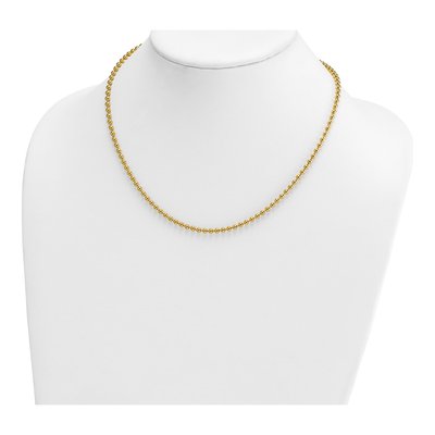 14K Yellow Gold 3.2mm Beaded 18-Inch Chain – view 5