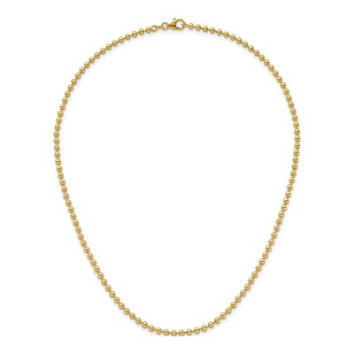 14K Yellow Gold 3.2mm Beaded 18-Inch Chain – view 6