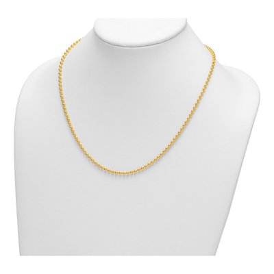 14K Yellow Gold 3.2mm Beaded 20-Inch Chain – view 5
