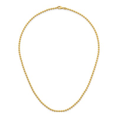 14K Yellow Gold 3.2mm Beaded 20-Inch Chain – view 6