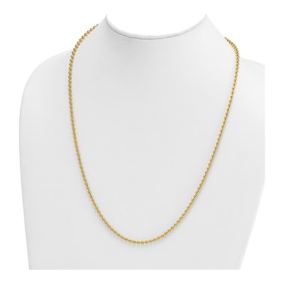 14K Yellow Gold 3.2mm Beaded 24-Inch Chain – view 5