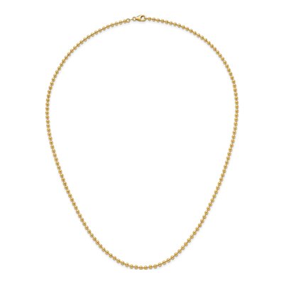 14K Yellow Gold 3.2mm Beaded 24-Inch Chain – view 6